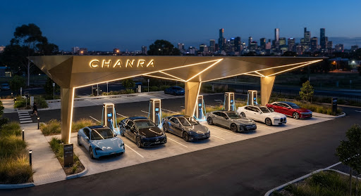 Modern CHANRA CHARGING electric vehicle charging hub station